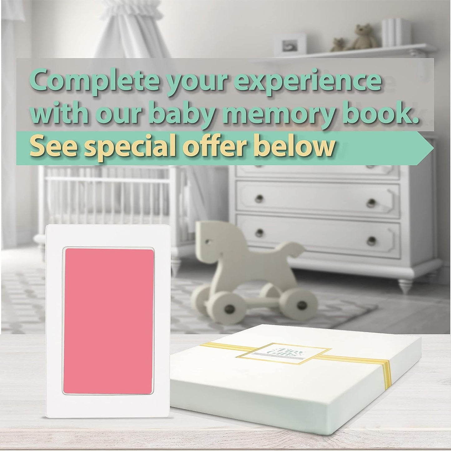 Extra Large Clean Touch Ink Pad for Baby Handprints and Footprints – Inkless Infant Hand & Foot Stamp – Safe for Babies, Doesn’t Touch Skin – Perfect Family Memory or Gift by Tiny Gifts, Pink