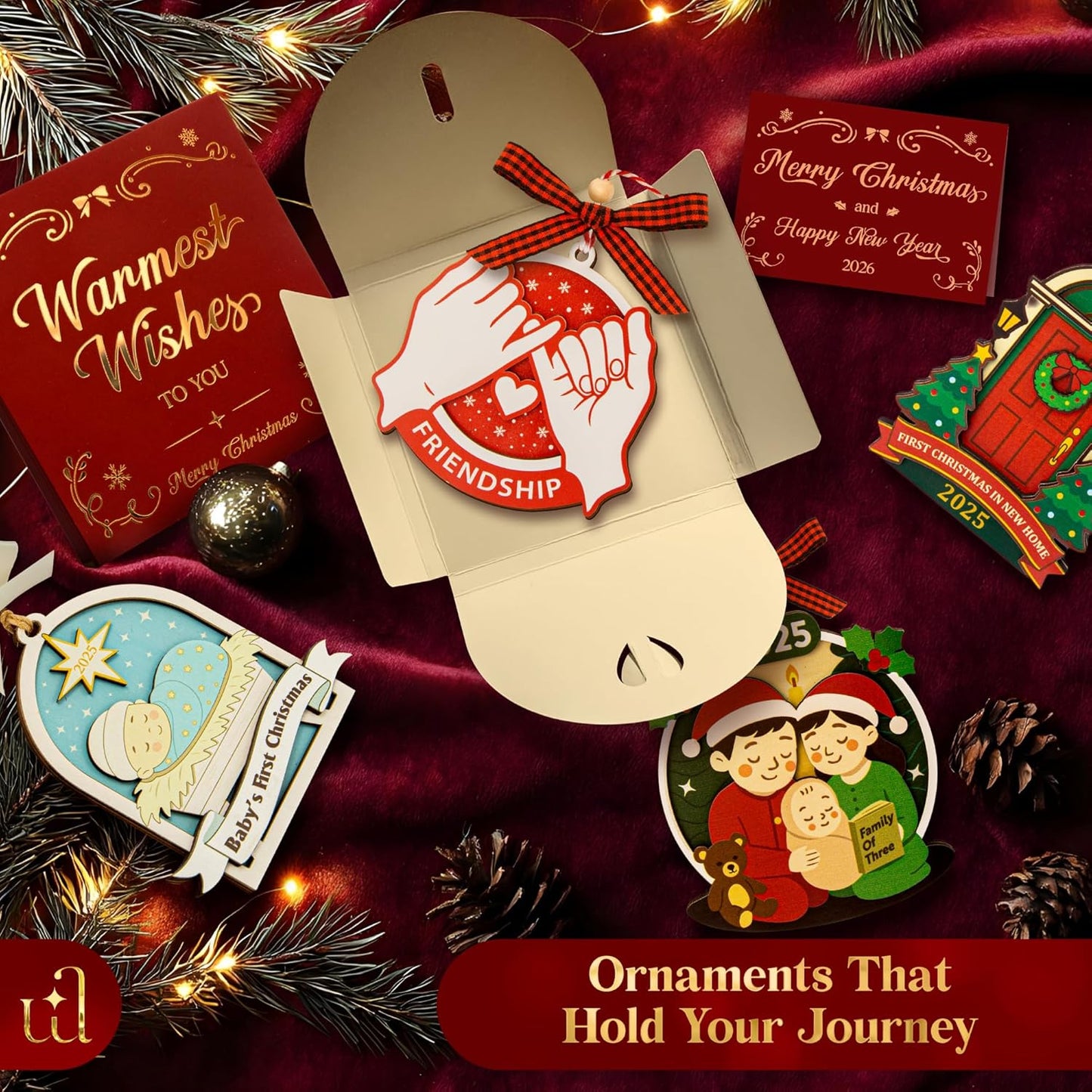 2025 Friendship Ornaments for Women Friends - Best Friends Ornaments for Women, Unique Best Friend Christmas Ornament 2025 for Christmas Tree Decorations, Special Friendship Birthday Gifts