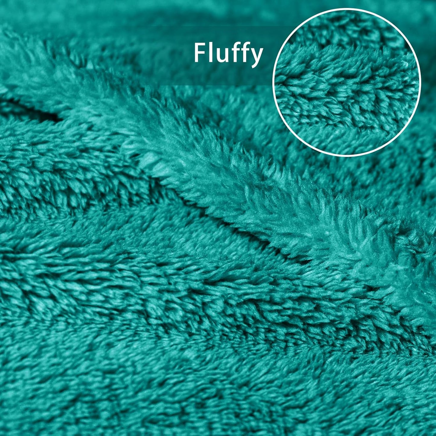 Exclusivo Mezcla Queen Size Flannel Fleece Blanket, Super Soft Velvet Plush Bed Blanket, Fuzzy Cozy and Warm for All Seasons, 90x90 Inches, Teal