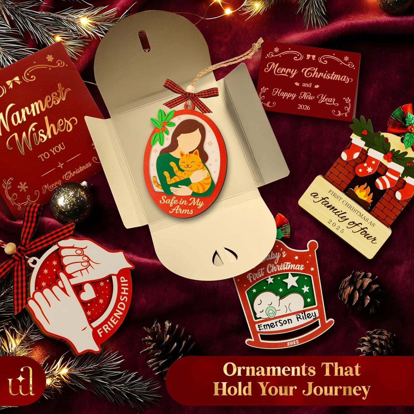 Cat Memorial Gifts for Loss of Cat Ornament - Bereavement Gifts for Loss of Cats Sympathy Gift, Pet Remembrance Keepsake Gift for Cats Lover Christmas Ornament for Xmas Tree Decorations