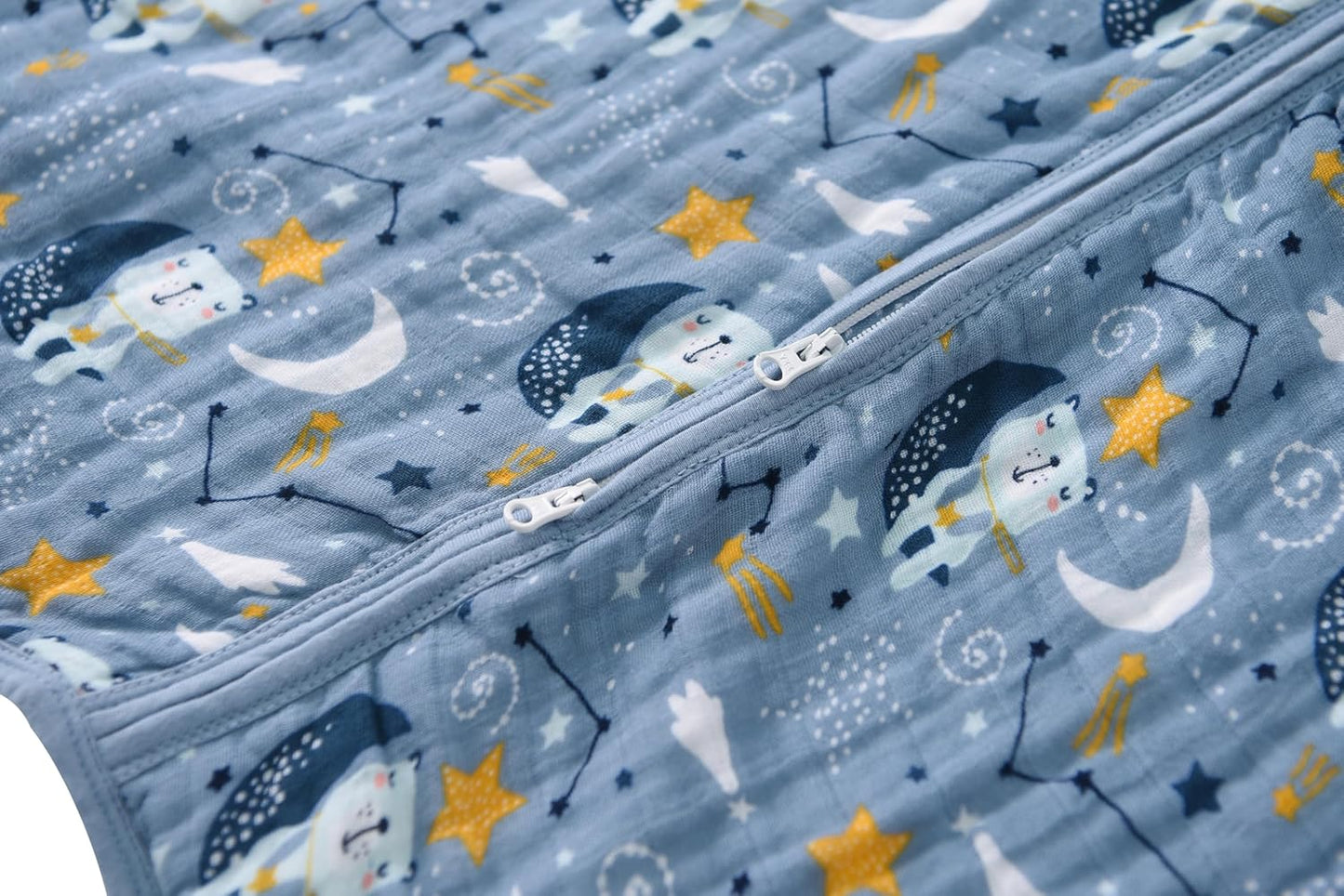 Baby Sleep Sack 0-6 Months Wearable Blanket for Babies 100% Organic Cotton 2-Way Zipper YKK 0.5 TOG Toddler Sleeping Sacks Bears