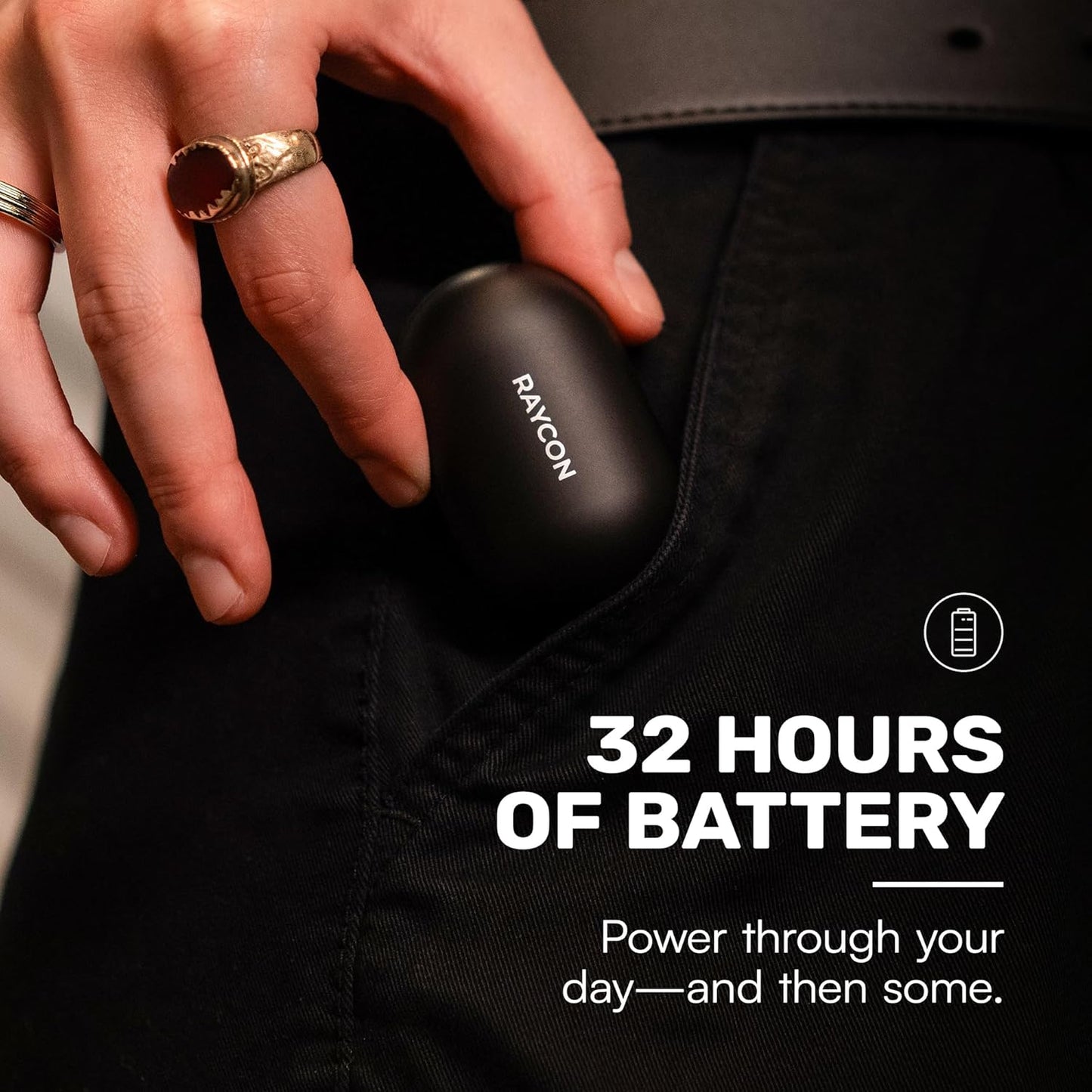 Raycon Everyday Earbuds Classic Bluetooth Wireless with Microphone - Stereo Sound, Active Noise Canceling, in-Ear Bluetooth Headset True Wireless Earbuds 32 Hours Playtime (Blue)