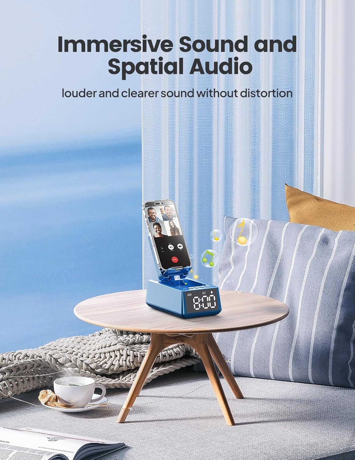 Birthday Gifts for Men Women, Cell Phone Stand Bluetooth Speaker with Anti-Slip Base, Hd Surround Sound, Cool Multi Functional Gadget, Unique Gift for Him, Her, Husband, Wife, Dad, Mom