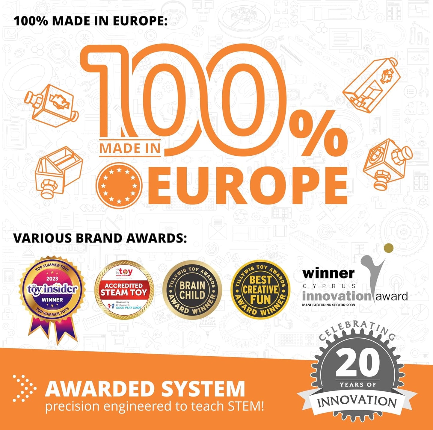 Engino- STEM Toys, Mechanics Cams & Cranks, Engineering Kit for Kids 9+, Learning & Education Set, Gifts for Boys & Girls, STEM Building Toys (8 Model Options)