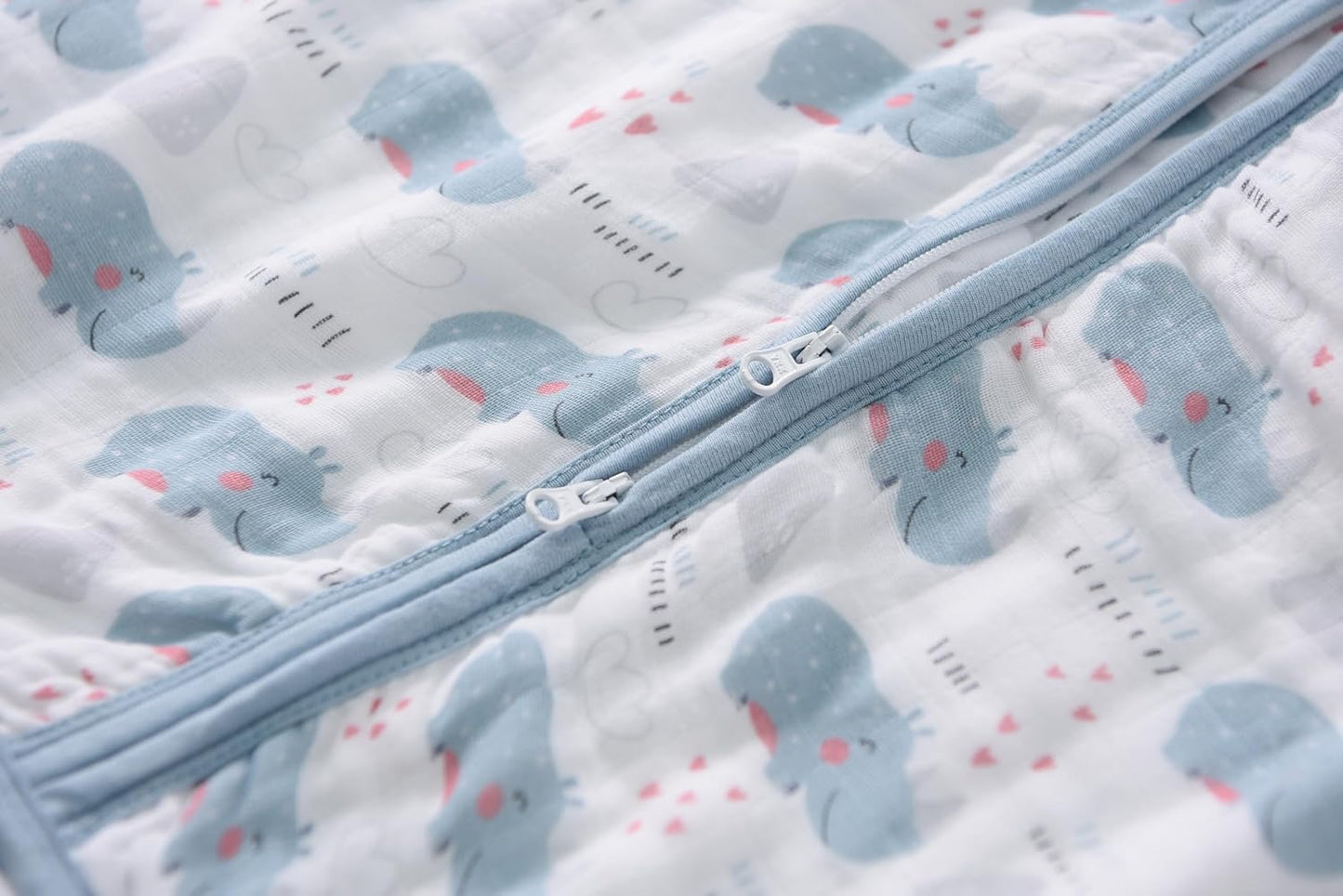 Baby Sleep Sack 12-24 M Baby Wearable Blanket 100% Organic Cotton 0.5 TOG Toddler Sleep Sack 2-Way Zipper Soft Large 4 Layers 1-2 T