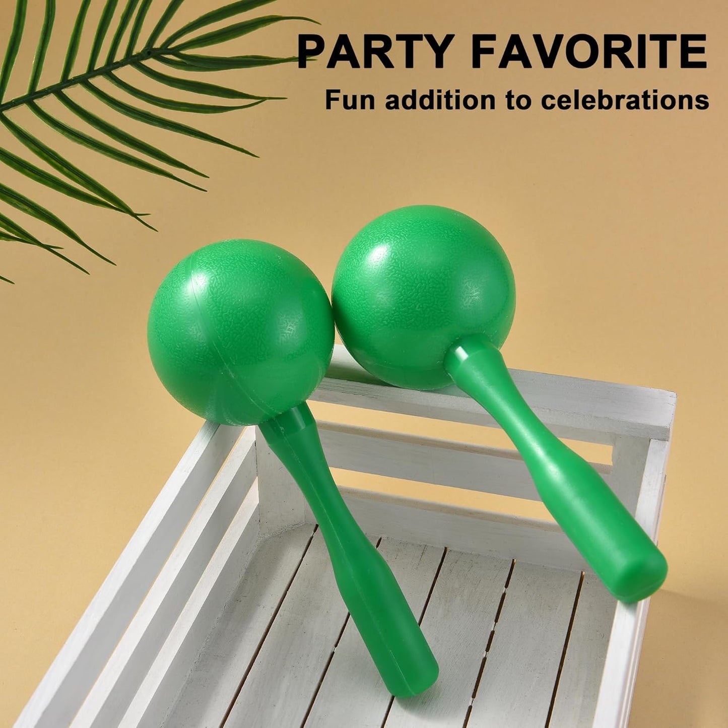 Maracas for Kids Adults, 8 Inch, Set of 2, Green