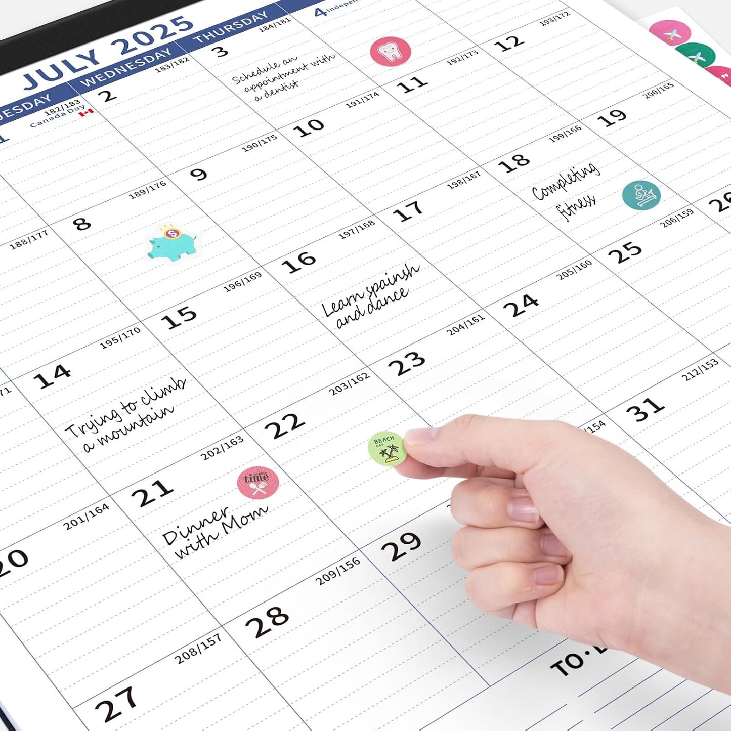 Ospelelf Large Wall Calendar 2025-2026 Calendar 22'' x 17'' Monthly Desk Calendar 18 Month Family Calendar, Use July 2025 - Dec 2026, Blue