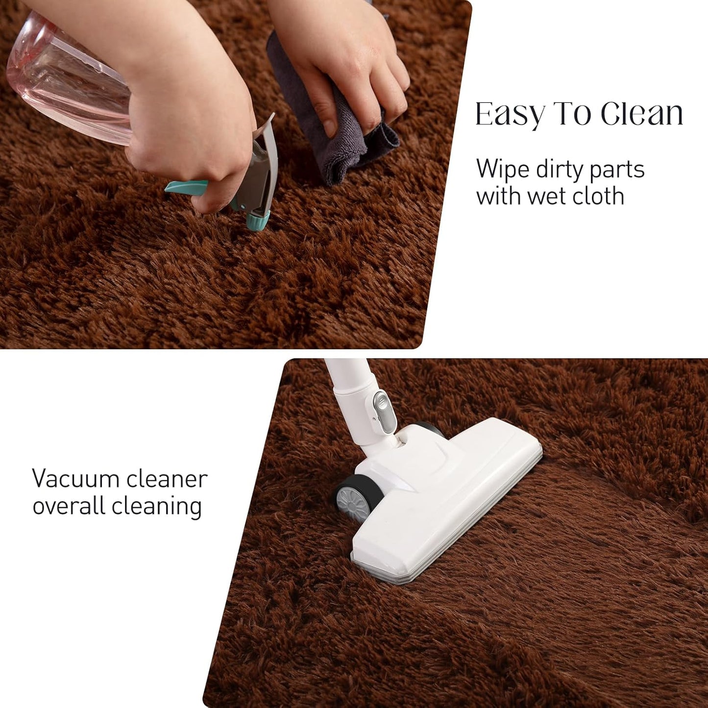 Luxury 3x5 Area Rug, Ultra Soft Rugs for Living Room, Plush Carpet Rugs for Bedroom, Non-Slip Indoor Rug for Nursery, Study Room, Playroom, Home Decor, Brown