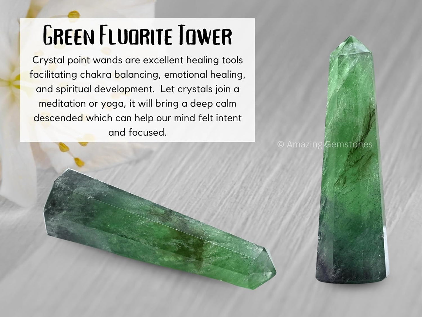 Amazing Gemstone Green Fluorite Crystal Towers - Natural Healing Crystal Point Obelisk for Reiki Healing and Crystal Grid (2 Inch to 3 Inch)