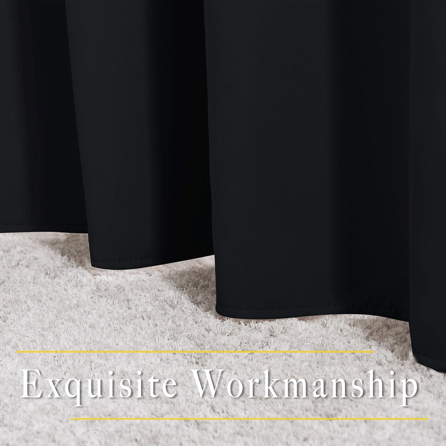 NICETOWN Black Out Curtains 110 inches Long, Grommet Thermal Insulated Blackout Curtains Privacy Window Treatments Sound Reducing for Bedroom/Living Room, W66 x L110, 2 Panels