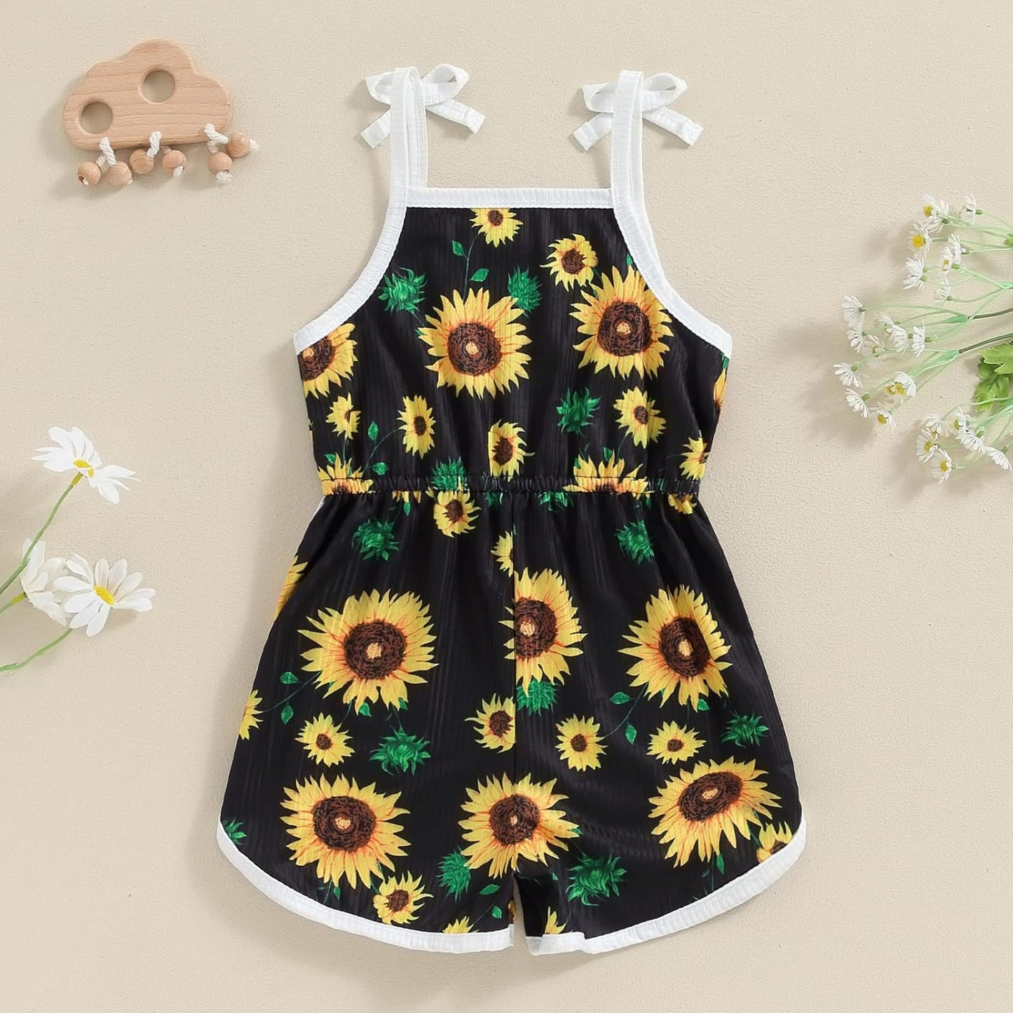 WZTYYDS Toddler Baby Girl Summer Clothes Floral Romper Tie-Up Strap Halter Jumpsuit Infant Summer Sling Playsuit 6M-3T