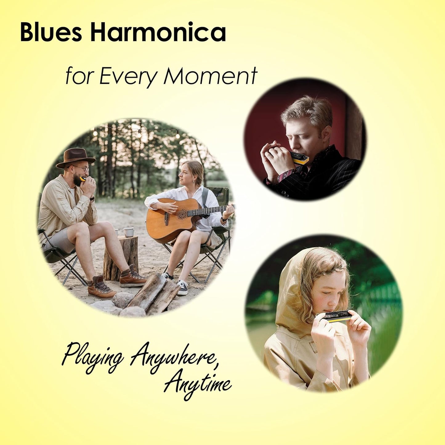 Diatonic Harmonica of D flat Key,Blues Mouth Organ 10 Hole 20 Tones, Reed of Phosphor Bronze, ABS Combo, Easy-Clean Cover,10 Hole Blues Harp for Adult, Beginner