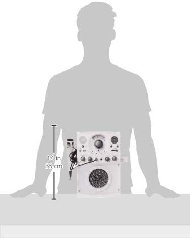 Singing Machine Portable Karaoke Machine for Adults & Kids with Wired Microphone, White - Built-In Speaker, Bluetooth with LED Disco Lights - Karaoke System with CD+G Player & USB Connectivity