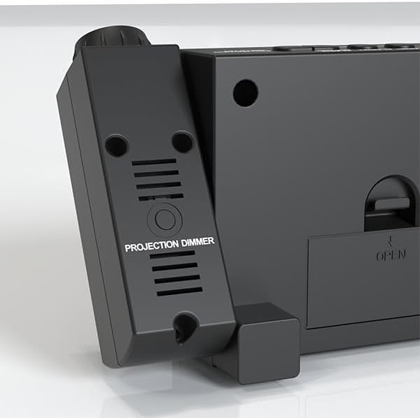 Projection Alarm Clock, Digital Clock with 180° Rotatable Projector, 5-Level Brightness Dimmer, Clear LED Display, USB Charger, Progressive Volume, 9mins Snooze,12/24H, for Bedroom