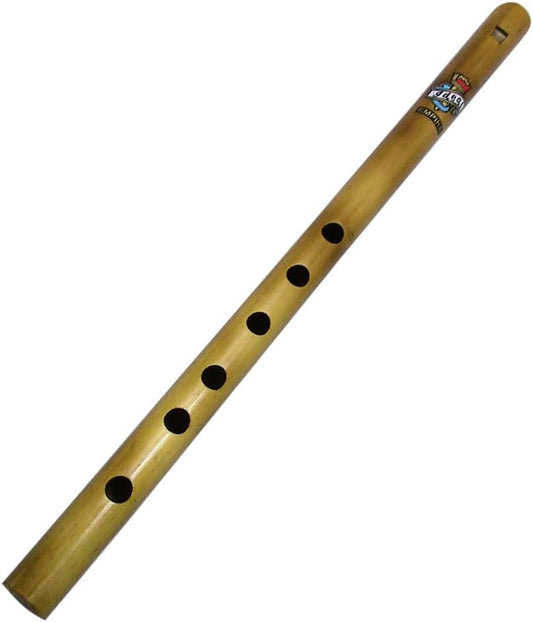 Zaza Percussion- 6 Finger holes - Polished Bamboo Flute state (C# - 16'' Indian Flute)