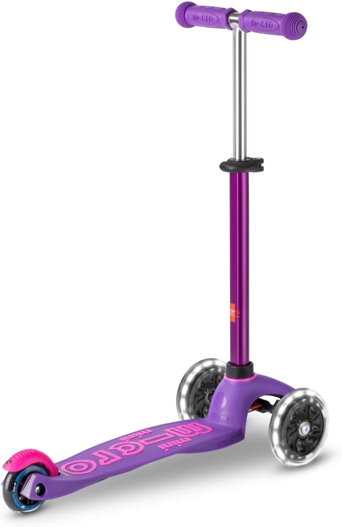 Micro Kickboard Mini Deluxe LED Three-Wheeled Lean-to-Steer Swiss-Designed Micro Scooter