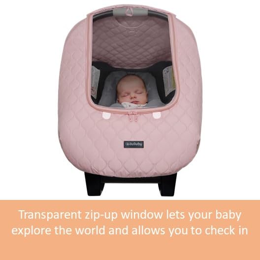 liuliuby Baby Car Seat Weather Shield | Warm Quilted Winter Cover with Clear Window for Infant Carseat | Keeps Babies & Newborn Protected in Cold | Car Seat Cover for Boys & Girls (Gray)