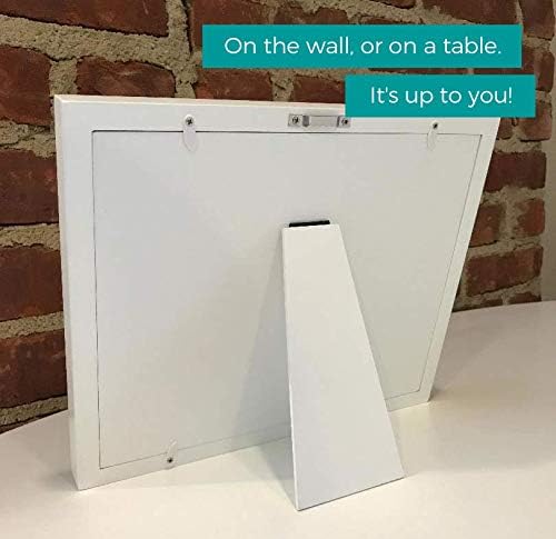 Baby Mushroom Farmhouse Baby Hand & Footprint Picture Frame Keepsake Kit - Rustic 9" x 11" Distressed Wood Frame, Clay, & Stencil for Newborns, New Mom, Registry Gift