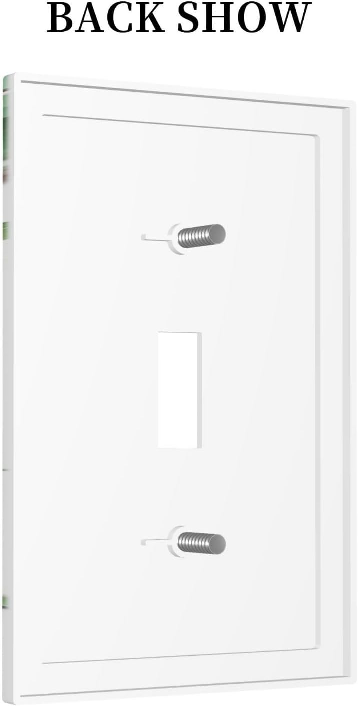 Decorative Light Switch Cover Green Leaves Bird Eucalyptus Sage Plant 1 Gang Single Toggle Device Electrical Faceplate Switchplates Decorator Outlet Wall Plate For Bed Room Living Room