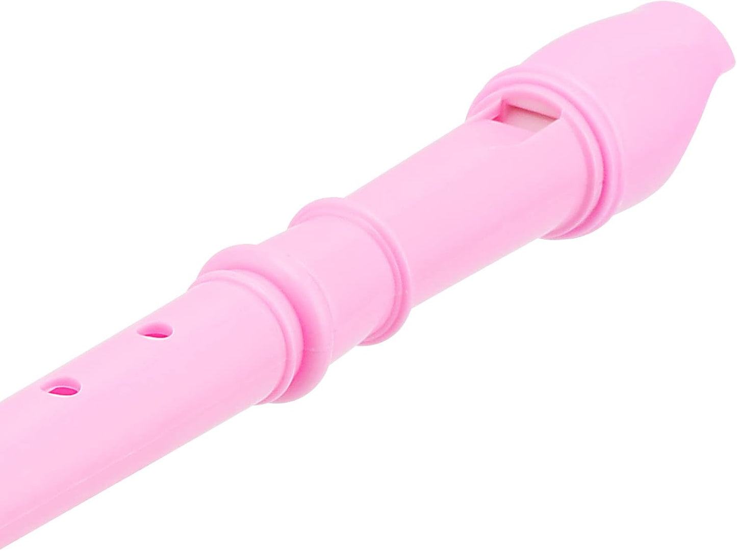 20 Pack 8 Hole Recorder Instrument Pink, Descant Soprano Recorder Bulk Recorder Musical Instruments with Cleaning Rod for Beginners