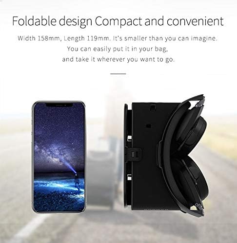 3D Glasses Virtual Reality VR for Smartphone Google Cardboard, Wireless Bluetooth VR Headset Helmet Stereo for Android iOS iPhone 12 11 Pro Max Mini X R S 8 7 Samsung 4.7-6.2" Phone (Black)