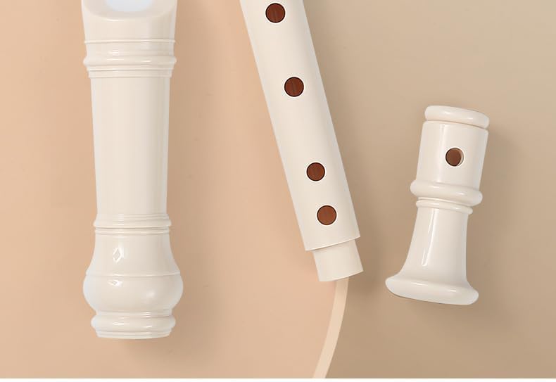 German Fingering, Natural,Soprano Recorders Descant Flute With Cleaning Rod German Style for Chrildren Kids Beginner Graduation or Back to School Gift(Pink eight holes)