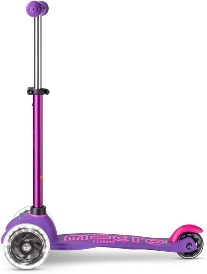 Micro Kickboard Mini Deluxe LED Three-Wheeled Lean-to-Steer Swiss-Designed Micro Scooter