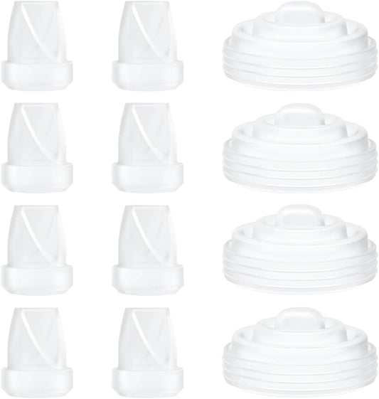 12PCS M5 Breast Pump Replacement Parts, 8pcs Silicone Duckbill Valve & 4pcs Silicone Diaphragm Compatible with Momcozy M5 Wearable Breastpump, Mom Cozy Breastfeeding Essential Accessories