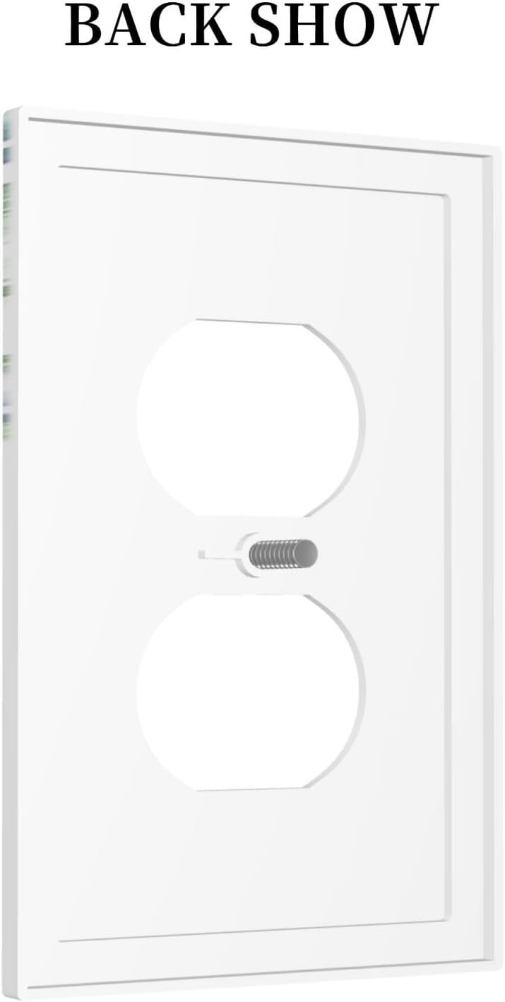 Eucalyptus Leaves Greenery Vine Flowers Simplicity Outlet Covers 1 Gang Duplex Light Switch Cover Decorative Switch Plates Electrical Receptacle Faceplate Wall Plate for Bed Room Living Room Decor