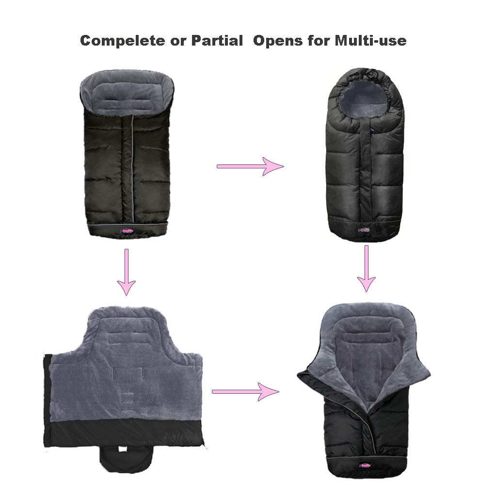 Anti-Kick Waterproof Stroller Sleeping Sack - Universal Footmuff Fits All Toddler/Sleeping Bag Cocoon Cozy Warmer for Baby Winter Stroller Cover with Unique Design