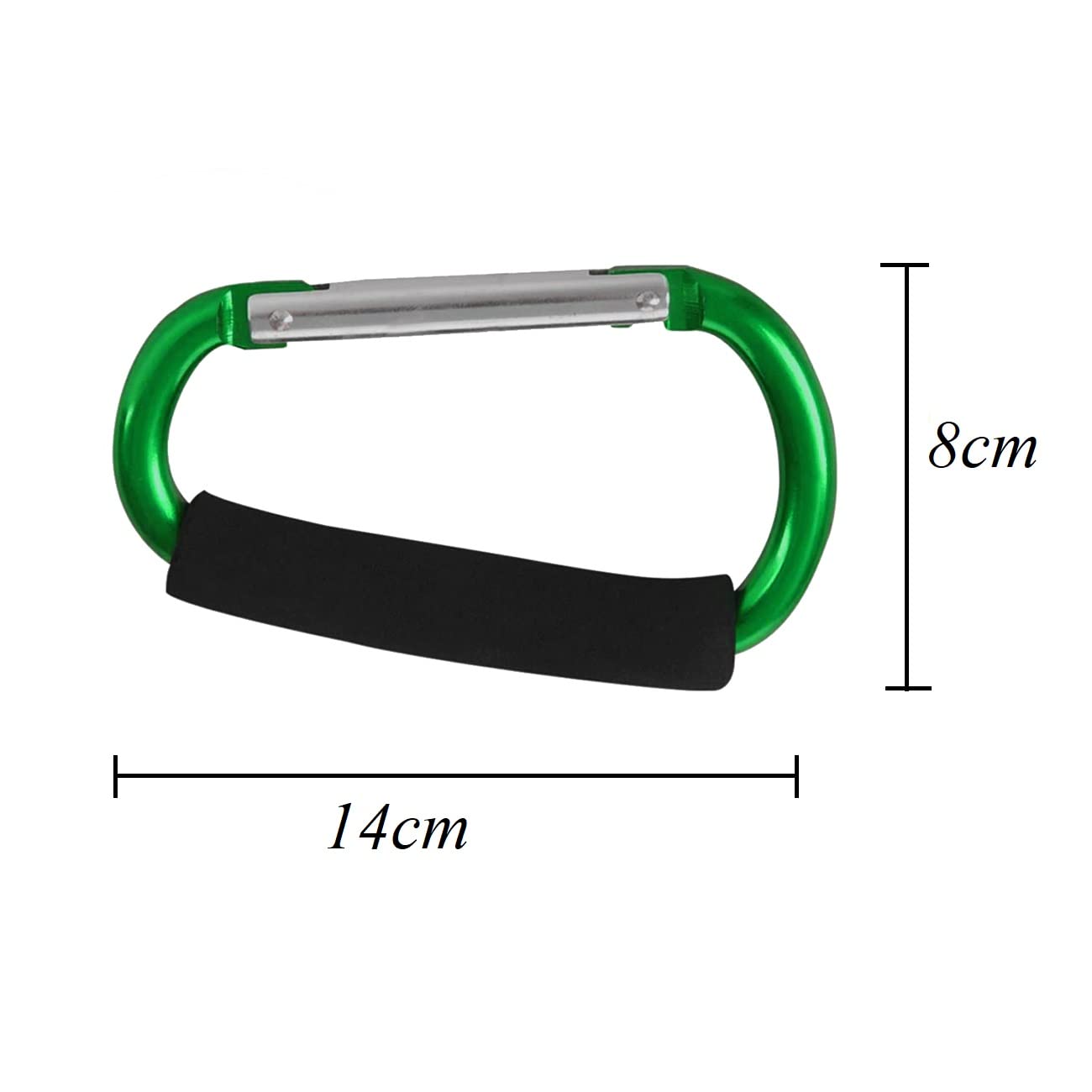 Stroller Hooks by Baby,2 pcs Carabiner Stroller Hook Organizer for Hanging Purses, Diaper Bag, Shopping Bags. Clip Fits Single/Twin Travel Systems, Car Seats and Joggers (Green)