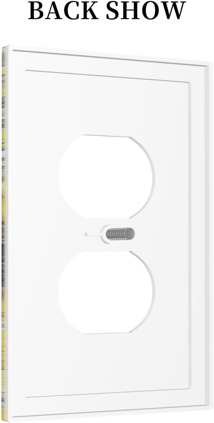 Outlet Covers Floral Sunflower Rustic Flower Vintage Wood 1 Gang Duplex Light Switch Cover Decorative Switch Plates Electrical Receptacle Faceplate Wall Plate For Farmhouse Cabin Decor