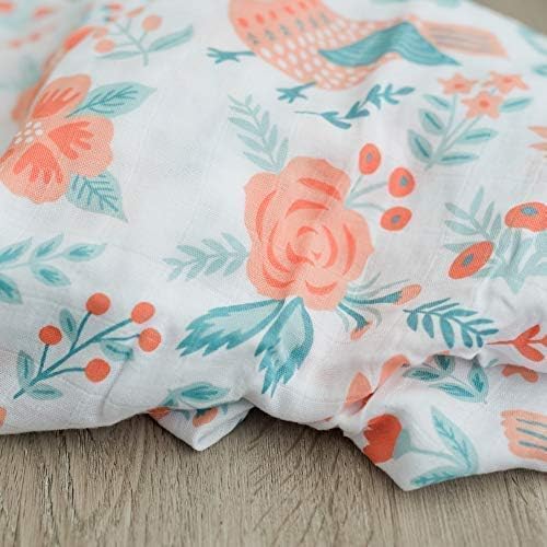 GRACED SOFT LUXURIES Muslin Swaddle 2 Pack Softest Floral Swaddle Blanket (Sunrise Bloom)