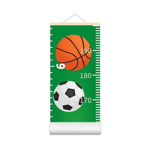 Baby Growth Chart for Wall - Height Chart for Kids Nursery Decor Wall Hanging Measurement Ruler Toddler Room Decor Play Room Essentials Birthday Christmas Gifts for Boys Girls 79"X7.9" (Sports Balls)