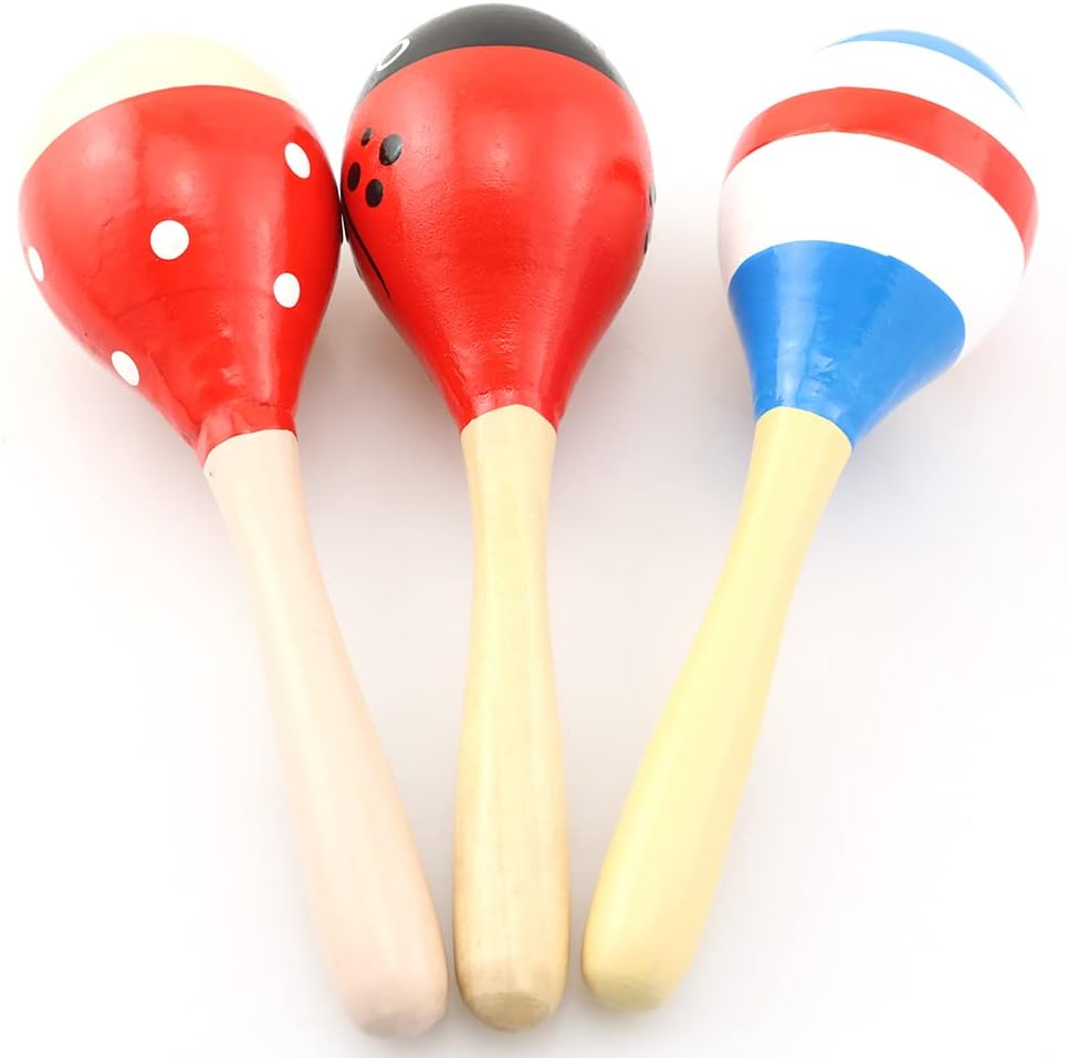 Maracas BLLNDX 1Set Bright Vibrant Sound Musical Instrument, Wood Maracito