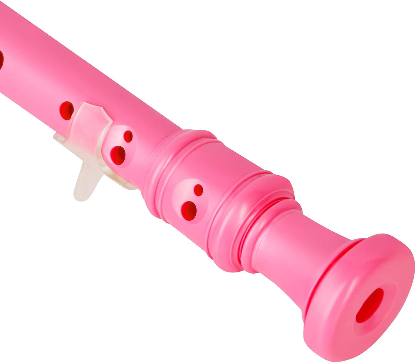 Eastrock Recorder Instrument German Style Soprano Recorder Pink 3 Pieces for Beginners with Cleaning Rod, Fingering Chart, Packing Bag, Thumb Rest