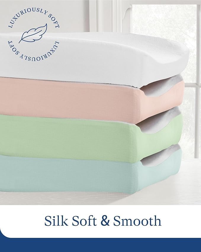 Supersoft Diaper Changing Pad Covers, 2-Pack Premium Viscose Change Table Pad Covers for Baby Girls and Boys, Hypoallergenic Stretchy Changing Table Cover Sheets