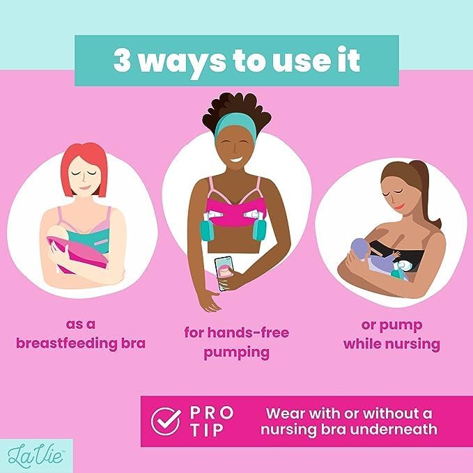 Pump Strap Hands-Free Pumping Bra, Breast Pump Bra for Breastfeeding Pumps for Women, Hands Free Pumping Bustier