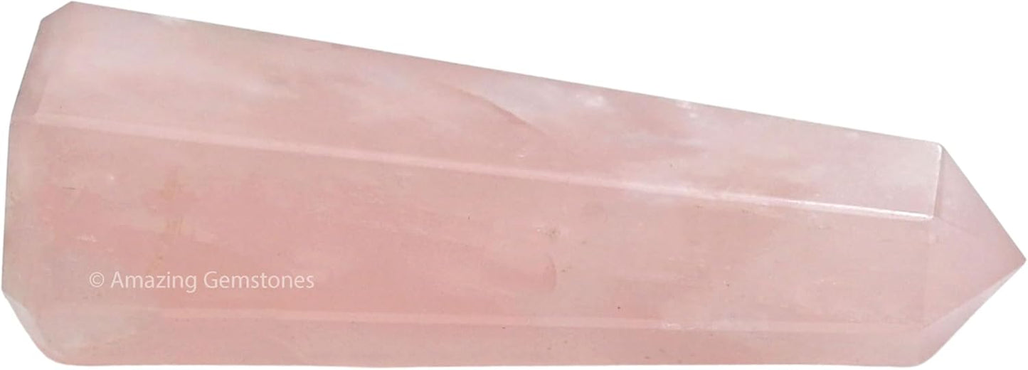 Amazing Gemstone Rose Quartz Crystal Towers - Natural Healing Crystal Point Obelisk for Reiki Healing and Crystal Grid (3 Inch)