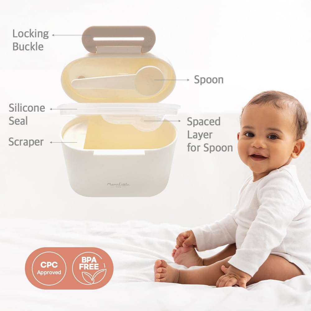MomnLittle Baby Formula Dispenser Container 8.8oz 6.1oz Portable Formula Dispenser Container with Scoop and Carry Handle for Travel Outdoor Activities for Baby Infant