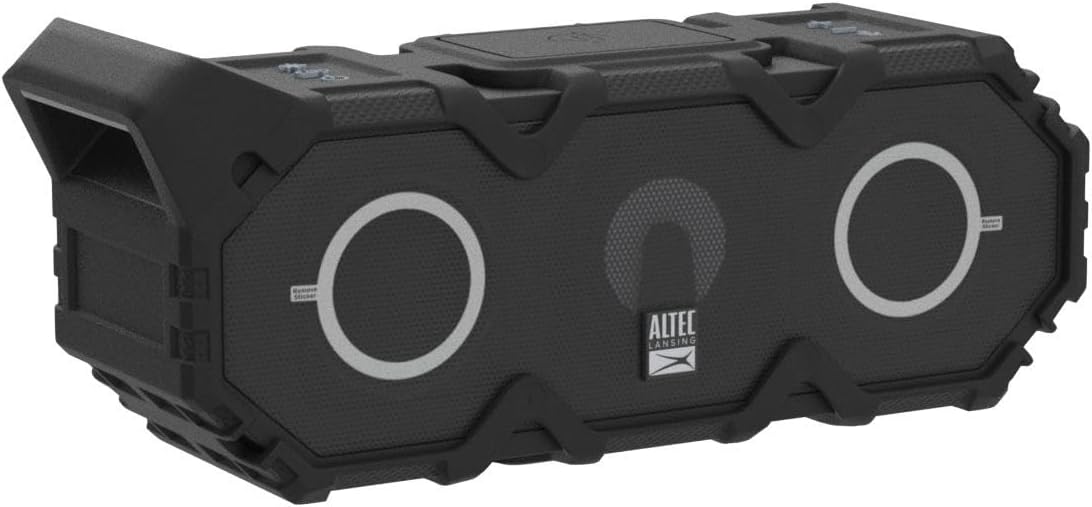 Altec Lansing Super LifeJacket Jolt - Waterproof Bluetooth Speaker, Durable & Portable with Qi Wireless Charging and Customizable Lights, Wireless Speaker for Travel & Outdoor Use