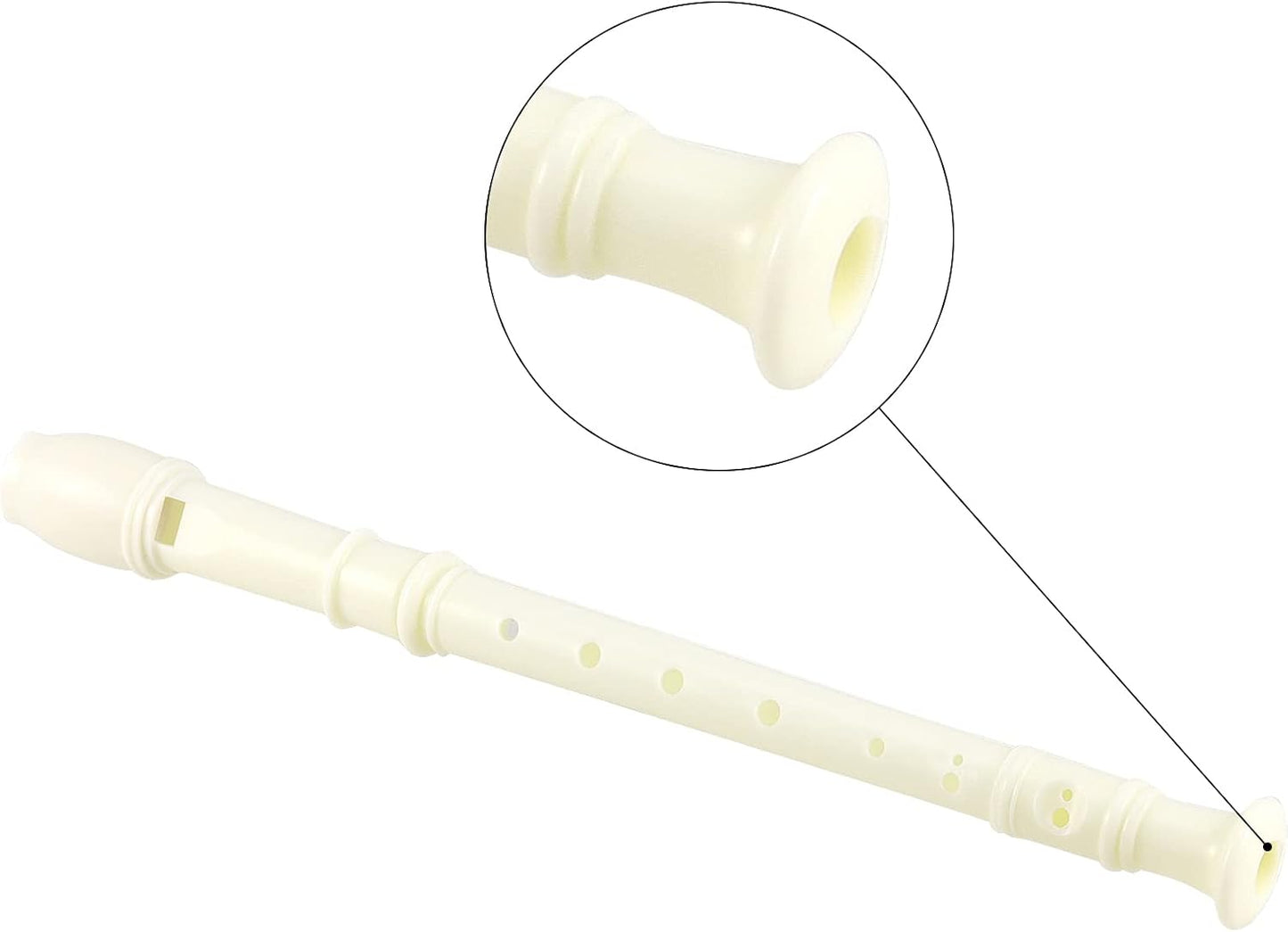 SINJEUN 20 Pack 8 Hole Soprano Recorders, Plastic Descant Flute German Style Recorder Instrument with Cleaning Rod for Beginners, Back to School Gift, White