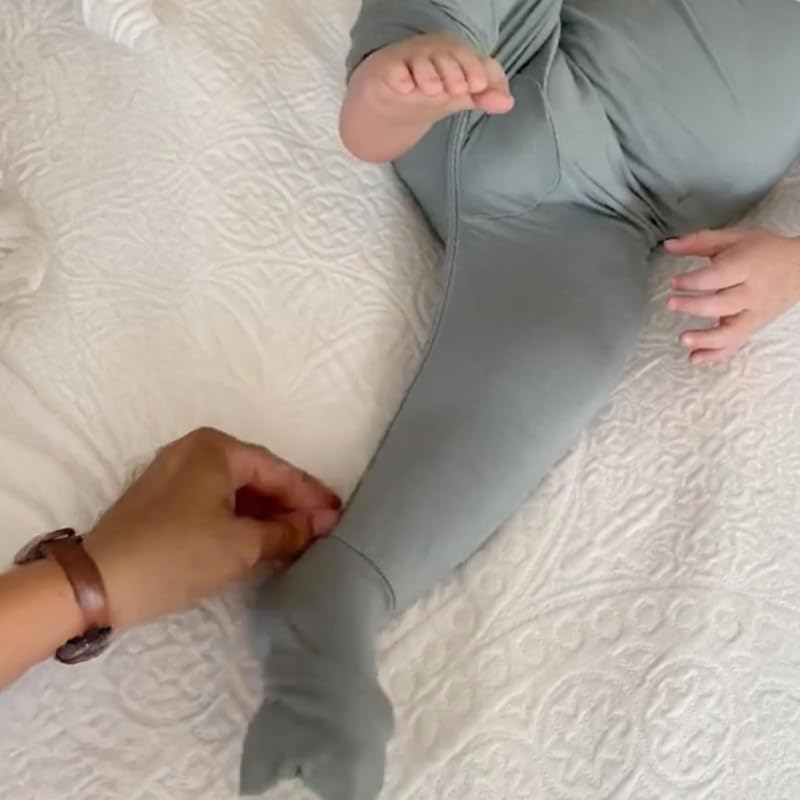 GUNAMUNA Unisex Baby Toddler Ultra-Soft Convertible Pajama, Footie or Romper Sleeper with Diaper Zipper, Newborn to 24 Months