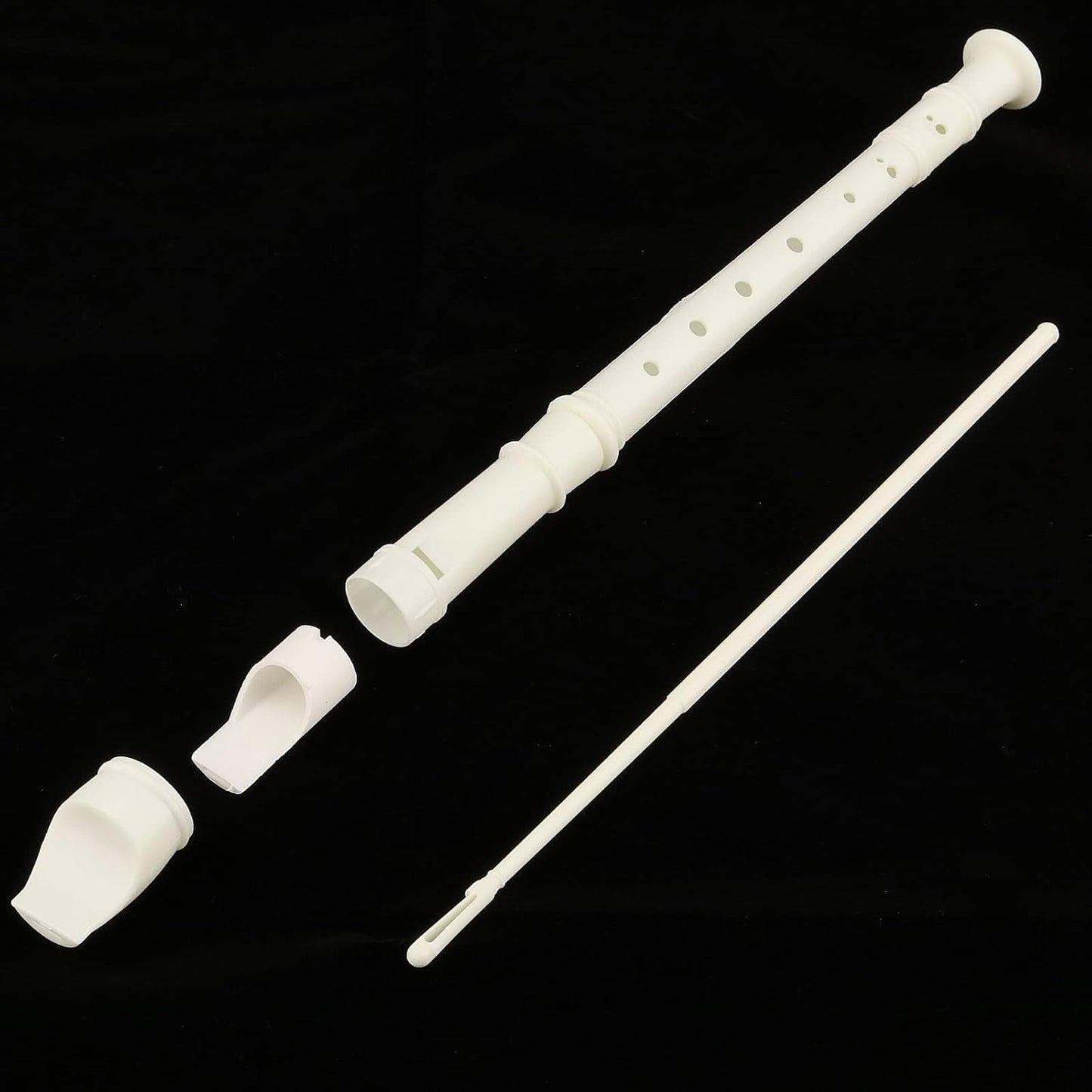 JAPCHET 24 Pack 12 Inch 8 Hole Soprano Recorders, German Style Descant Soprano Recorder, Plastic Descant Flute with Cleaning Rod & Storage Bag, for Graduation, Show, Gift White