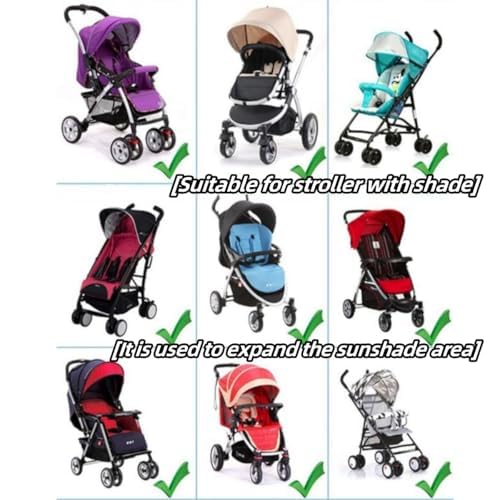 Sun Shade for Strollers Universal Strollers Cover Breathable UV Protection Cover Adjustable Stroller Sun Shade Summer Stroller Accessories Sunscreen Cover Baby Stroller Windshield