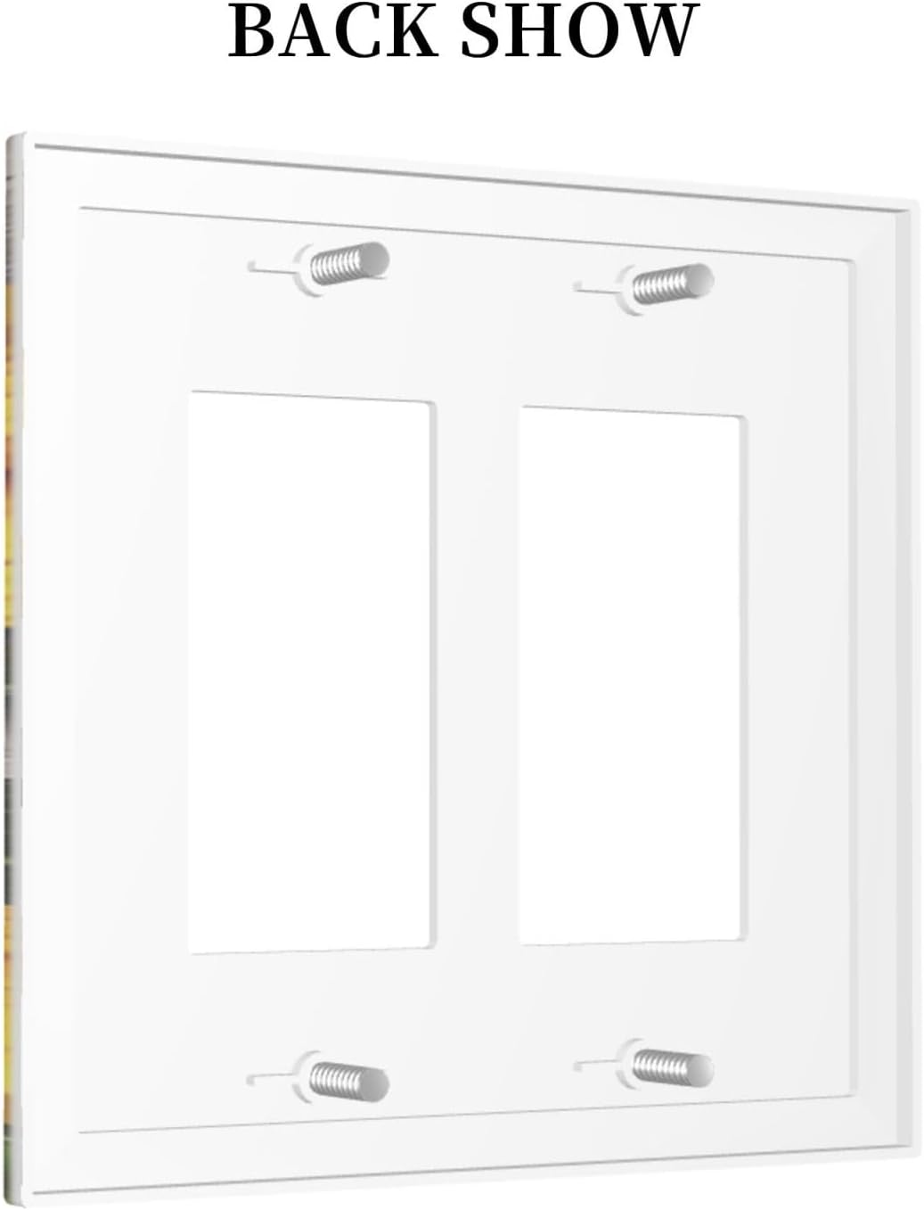 Sunflower Rustic Brown Gray Wood Decorative Outlet Covers 2 Gang Double GFCI Rocker Electrical Wall Panels Light Switch Cover Plate for Farmhouse Home Decor