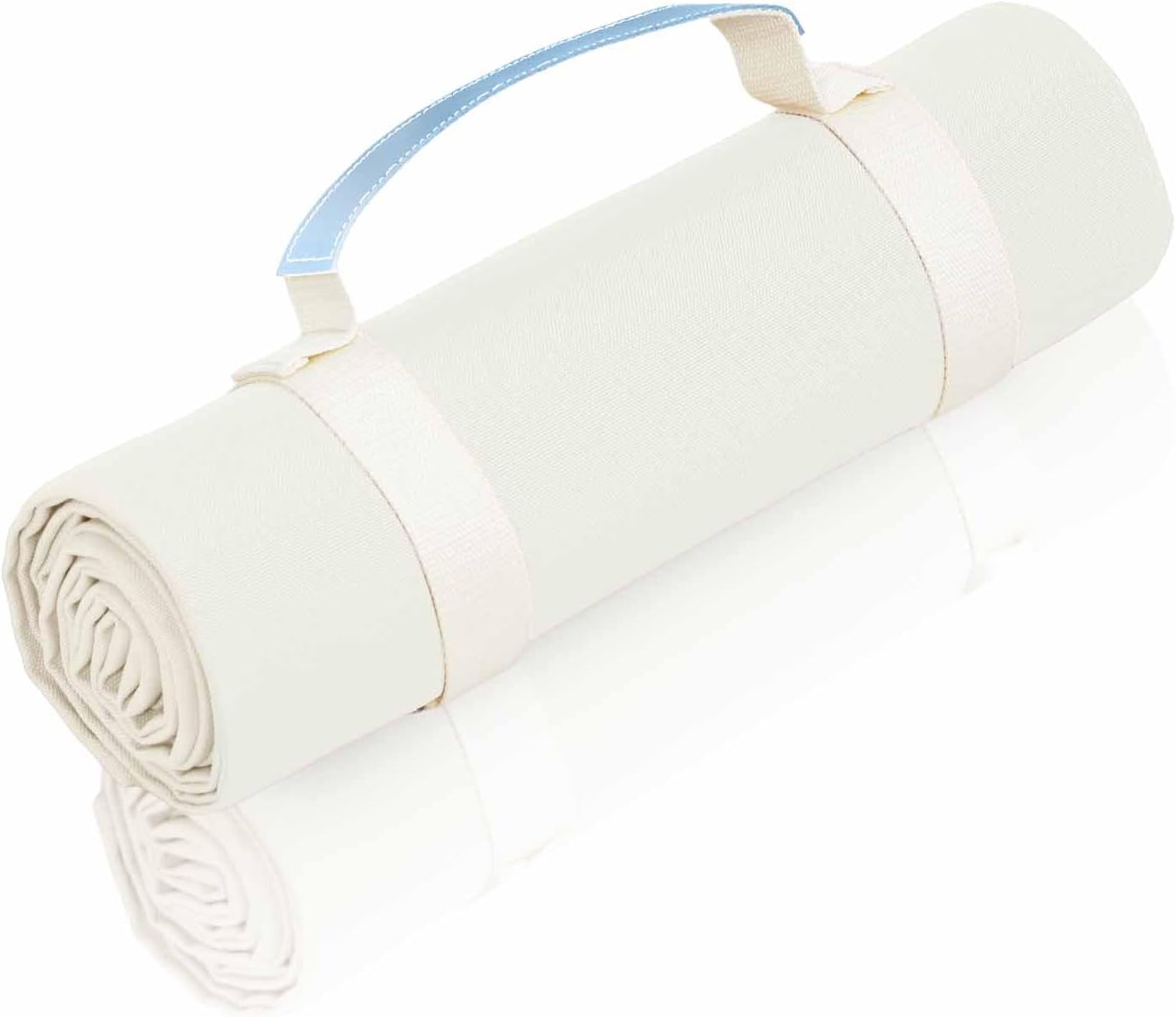 4’9” x 6’3” White Lightweight Water-Resistant Canvas Mat – Picnic, Outdoor, Beach, Park, Camping, Toy Mat