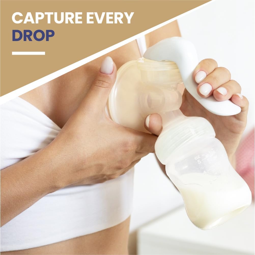 Manual Breast Pump – BPA Free - Portable & Silent Milk Extractor, Easy to Clean, Comfort Flange, Breastfeeding Essentials, Gift Set