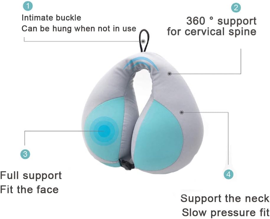 MOOB Carseat Pillow for Toddlers,Pillow for Baby Car Seat Comfortably Designed for Head, Neck, and Chin Support - Kids Neck Pillows for Travel Gifts for Toddler/Child/Kids,Yellow + Grey Blue