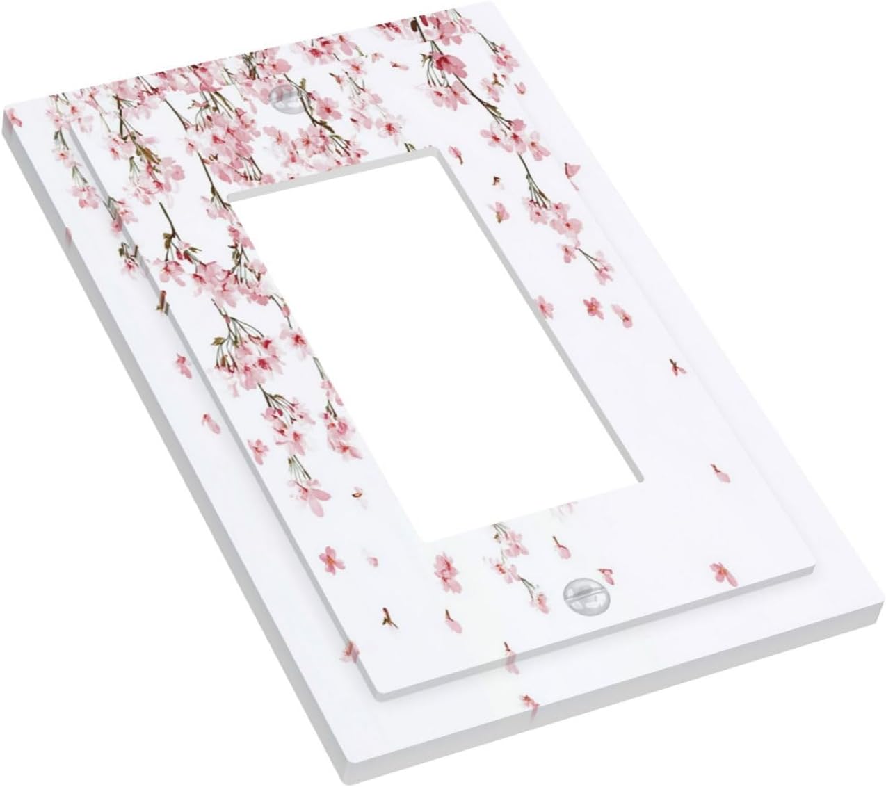 Decorative Outlet Covers Sakura Plant Floral Pink Flowers 1 Gang Single Rocker Light Switch Cover Plate Wall Plates Gfci Faceplate For Bed Room Living Room Decor